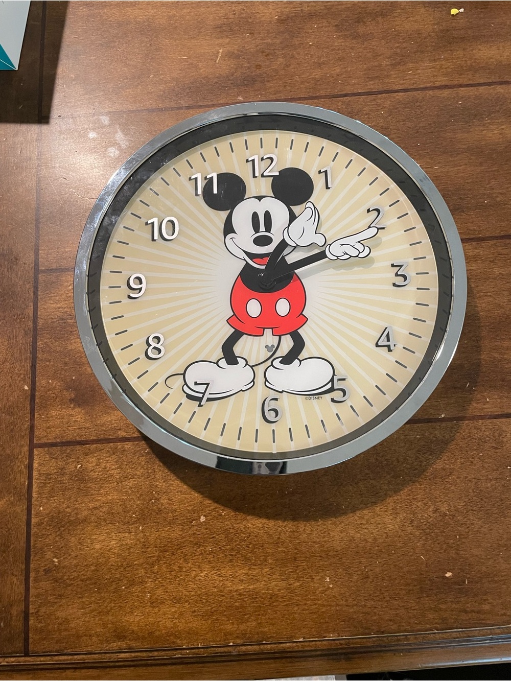 Disney Mickey Mouse Wall Clock in Beige, Red and Black